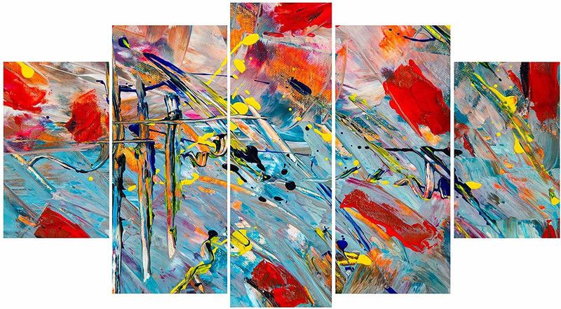 Kartik Digital Print 5 Panel Wall Decor Wall Art Wooden Painting Wallpapers for Home, Office & Gift (30 x 17.5 Inches) Pack of 5  (Multicolor)