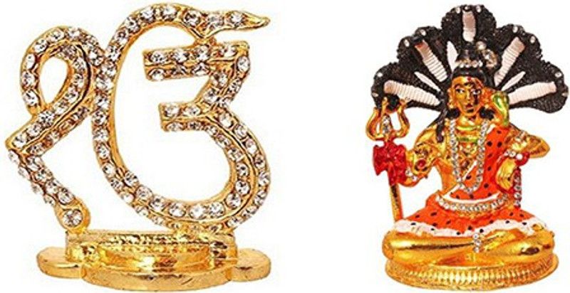 BEI Ek ONKAR symbols of Sikhism Idol and Lord Shiva Decorative Showpiece - 8 cm  (Brass, Multicolor)