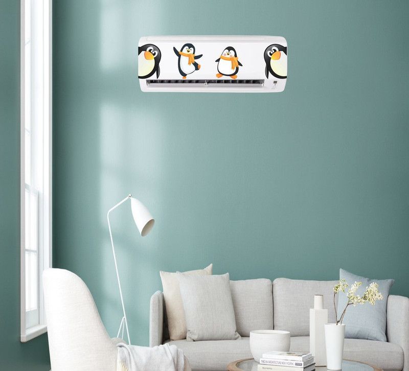 K2a Decor 91 cm Cute Little Penguins Decorative AC Sticker (Multicolor 30cmx91cm) Self Adhesive Sticker  (Pack of 1)