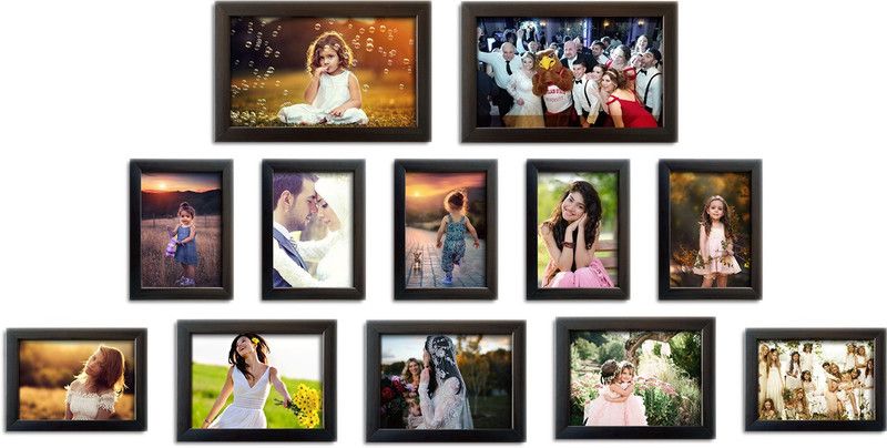 Random Wood Personalized, Customized Gift Best Friends Reel Photo Collage gift for Friends, BFF with Frame, Birthday Gift,Anniversary Gift Wall  (Black, 12 Photo(s), 7 Pcs: 4X6 inch, 3 Pcs: 5X7 inch, 2 Pcs: 6X10 inch)