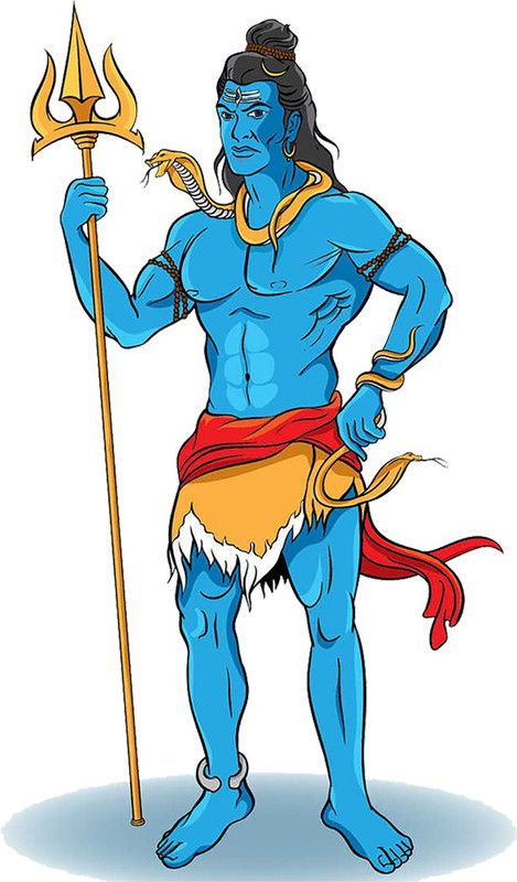 god & god's 70 cm Modern Art Shiv Ji 358 Self Adhesive Sticker  (Pack of 1)