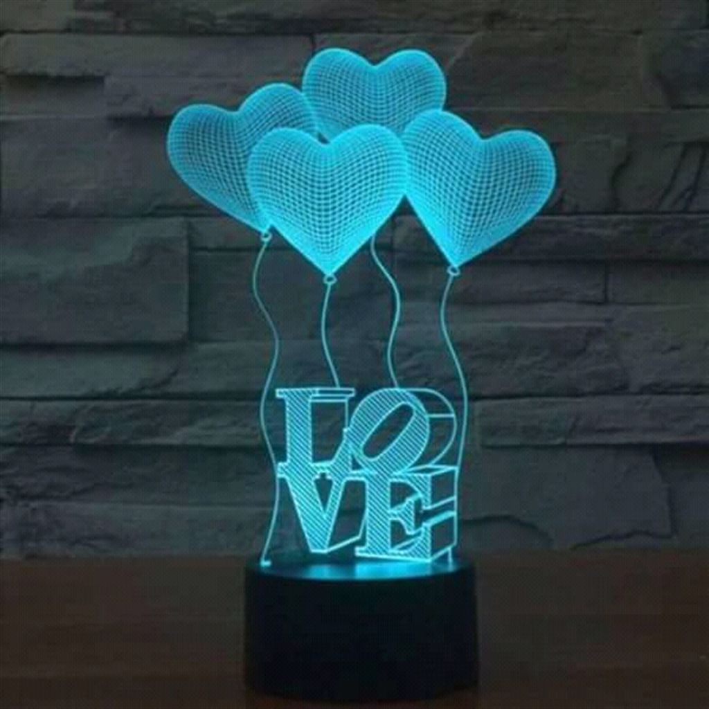 Love Balloon Remote Control 3D Lamp