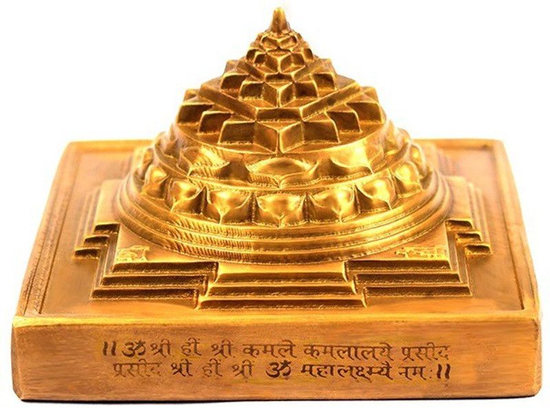 Rudra Centre Shree Yantra Maha Meru - Hollow Decorative Showpiece - 3.81 cm  (Brass, Brown)