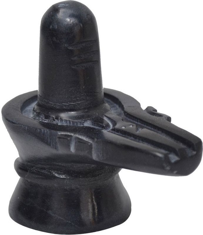 SBBCO Black Stone Shivling for Home & Office Decorative Showpiece - 6 cm  (Stone, Black)