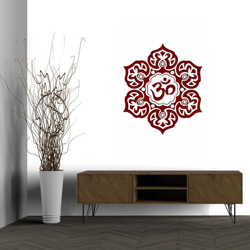 BRITISH TERMINAL 30.48 cm Om ॐ Design Self Adhesive Decorative Wall Sticker || (30cm X 45cm) btcut5397-1 Self Adhesive Sticker  (Pack of 1)