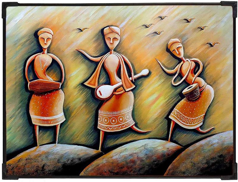 FURNATO Digital Reprint 8 inch x 6 inch Painting  (With Frame)