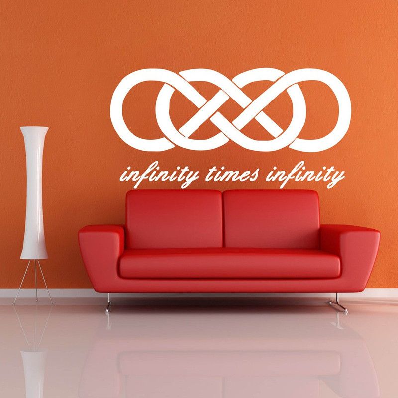 Decor Villa 86 cm Decor villa Infinity Time Wall Decal & Sticker White Color Medium Size - 86*34 Cm Self Adhesive Sticker  (Pack of 1)