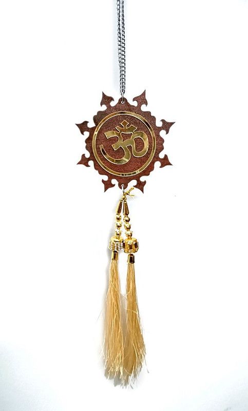 Sunder Kaya Car Hanging Accessories - Om - Printed Interior Decoration Hanging Showpiece Decorative Showpiece - 8 cm  (Plastic, Multicolor)