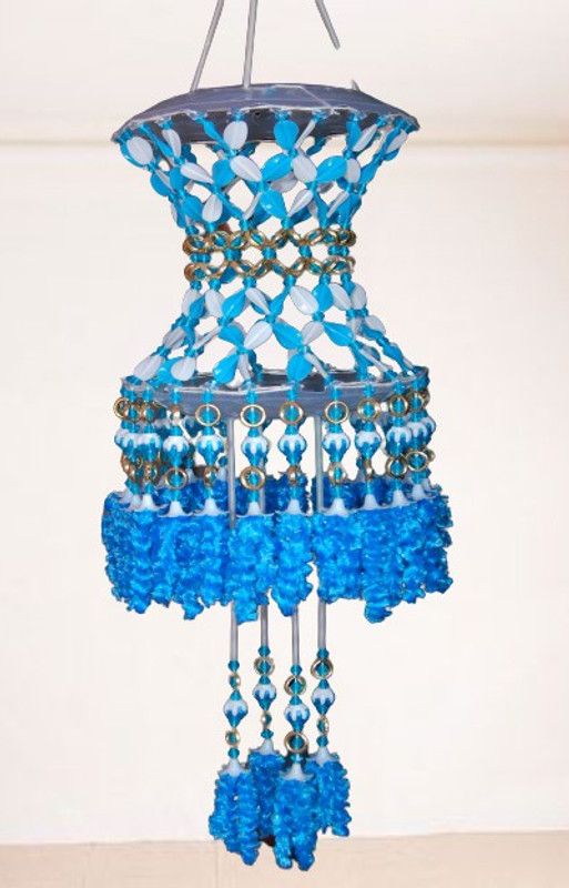 Amit Enterprises Decorative Showpiece - 50 cm  (Plastic, Feather, White, Light Blue)