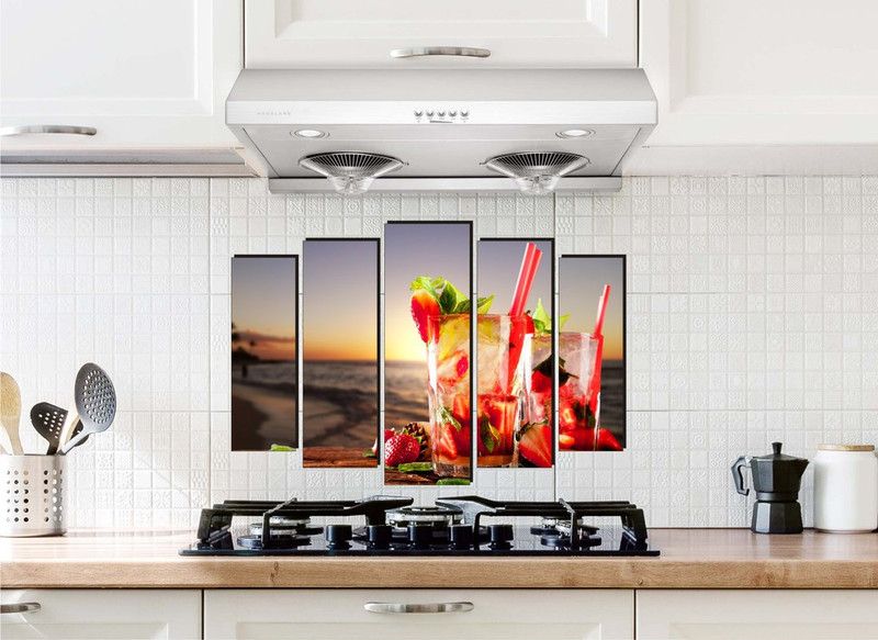 Approach home Decor 90 cm Food and Beverages Wall Sticker, 60 x 90 cm, Multicolour Self Adhesive Sticker  (Pack of 1)