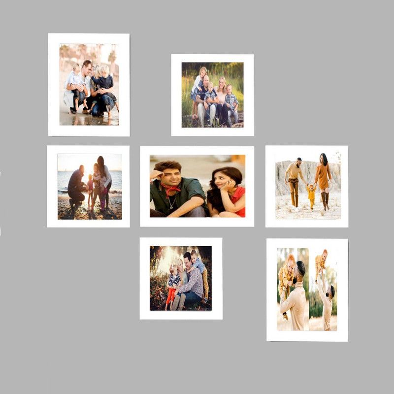 Baba Handicrafts Wood Personalized, Customized Gift Best Friends Reel Photo Collage gift for Friends, BFF with Frame, Birthday Gift,Anniversary Gift Wall  (White, 7 Photo(s), 5*7 INCH, 5*5 INCH)
