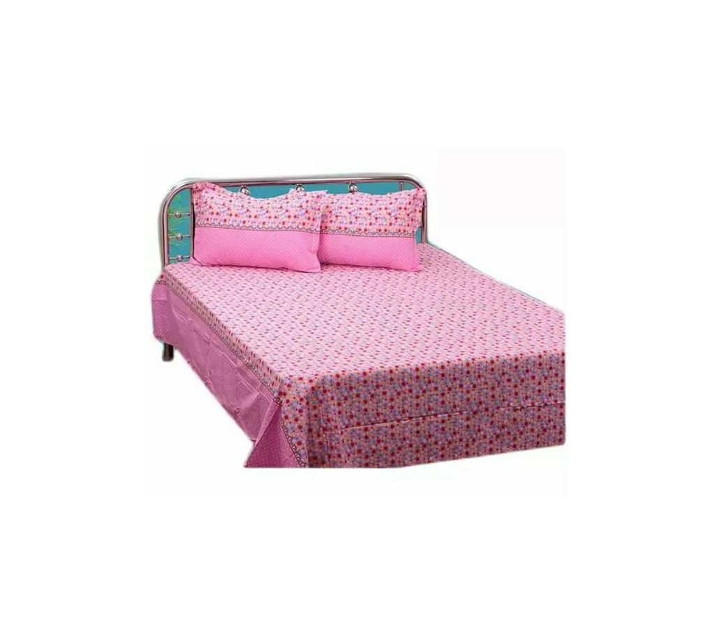 Double Size Cotton Bed Sheet with Matching 2 Pillow Covers - Multicolor bed-21
