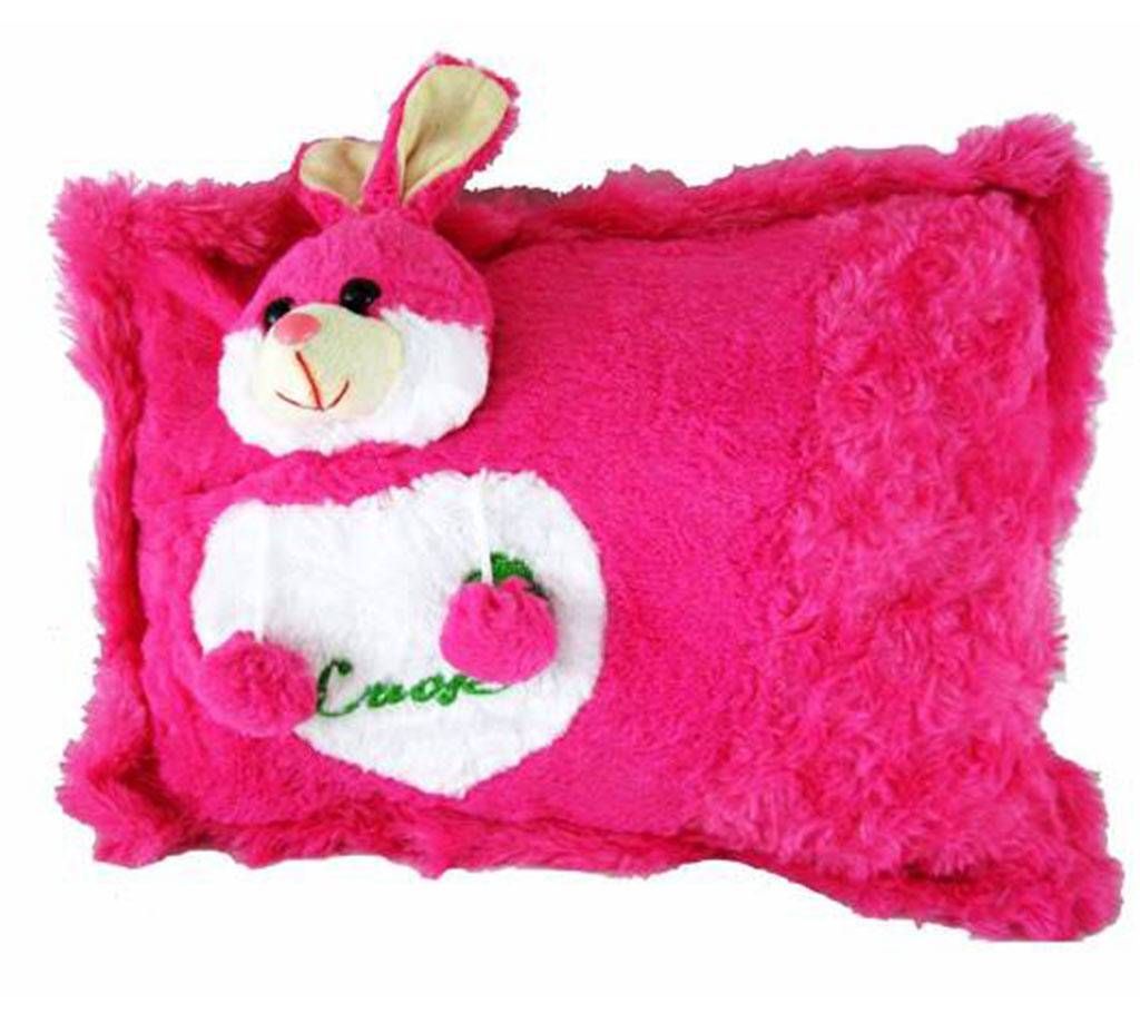 Deep pink rabbit pillow