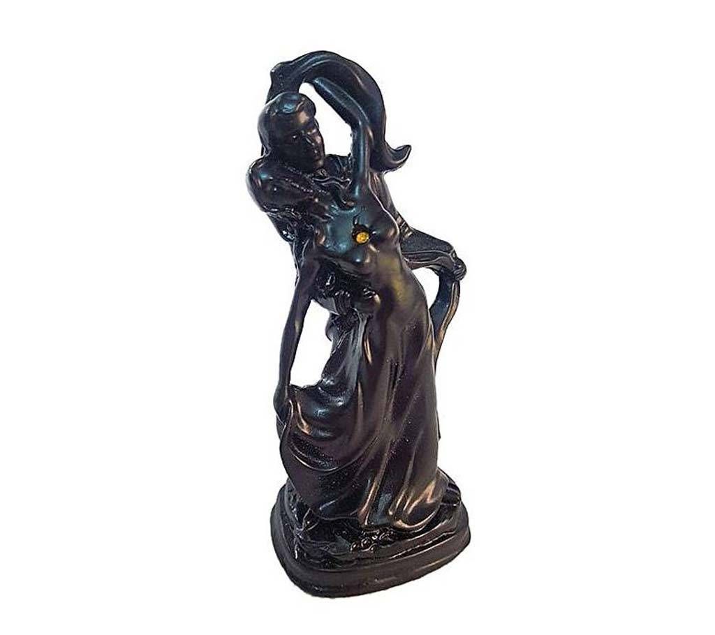 Couple Dancing Black Showpiece with Colored Stone