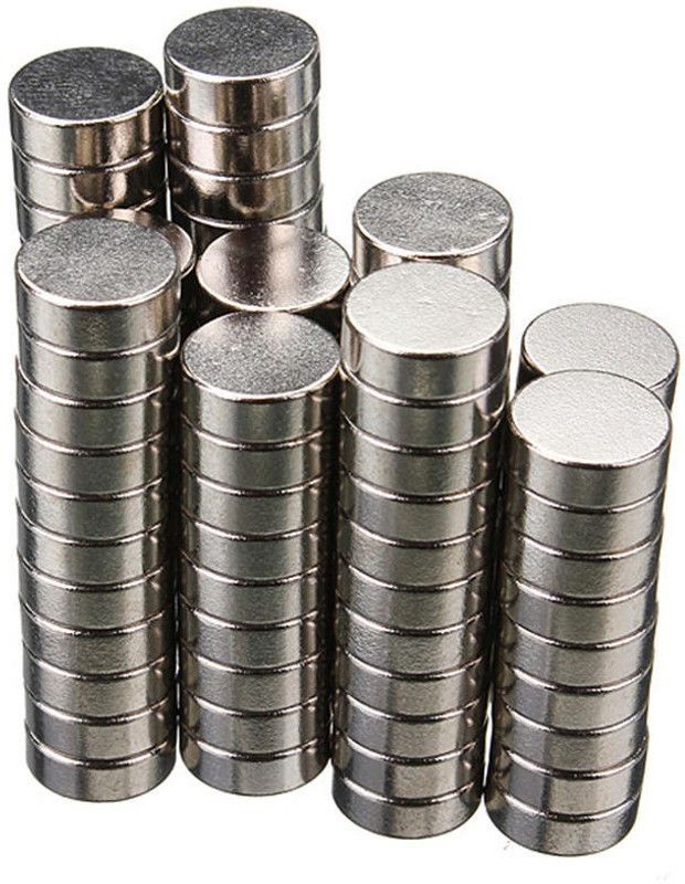 ART IFACT 100 Pieces of 8mm x 3mm Neodymium Magnets - N52 Disc / Cylindrical magnets - Rare Earth NdfeB Fridge Magnet, Multipurpose Office Magnets, Magnetic Paper Holder Pack of 100  (Silver)