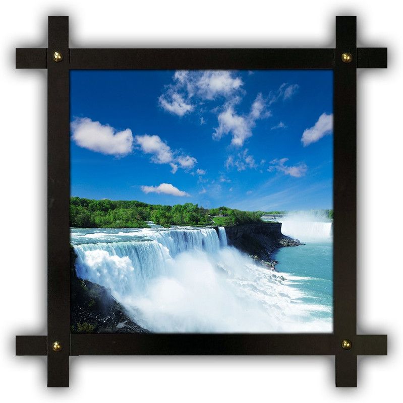 Poster N Frames Cross Wooden Frame Hand-Crafted with photo of Natural Landscape Scenery 25361 Digital Reprint 16.5 inch x 16.5 inch Painting  (With Frame)