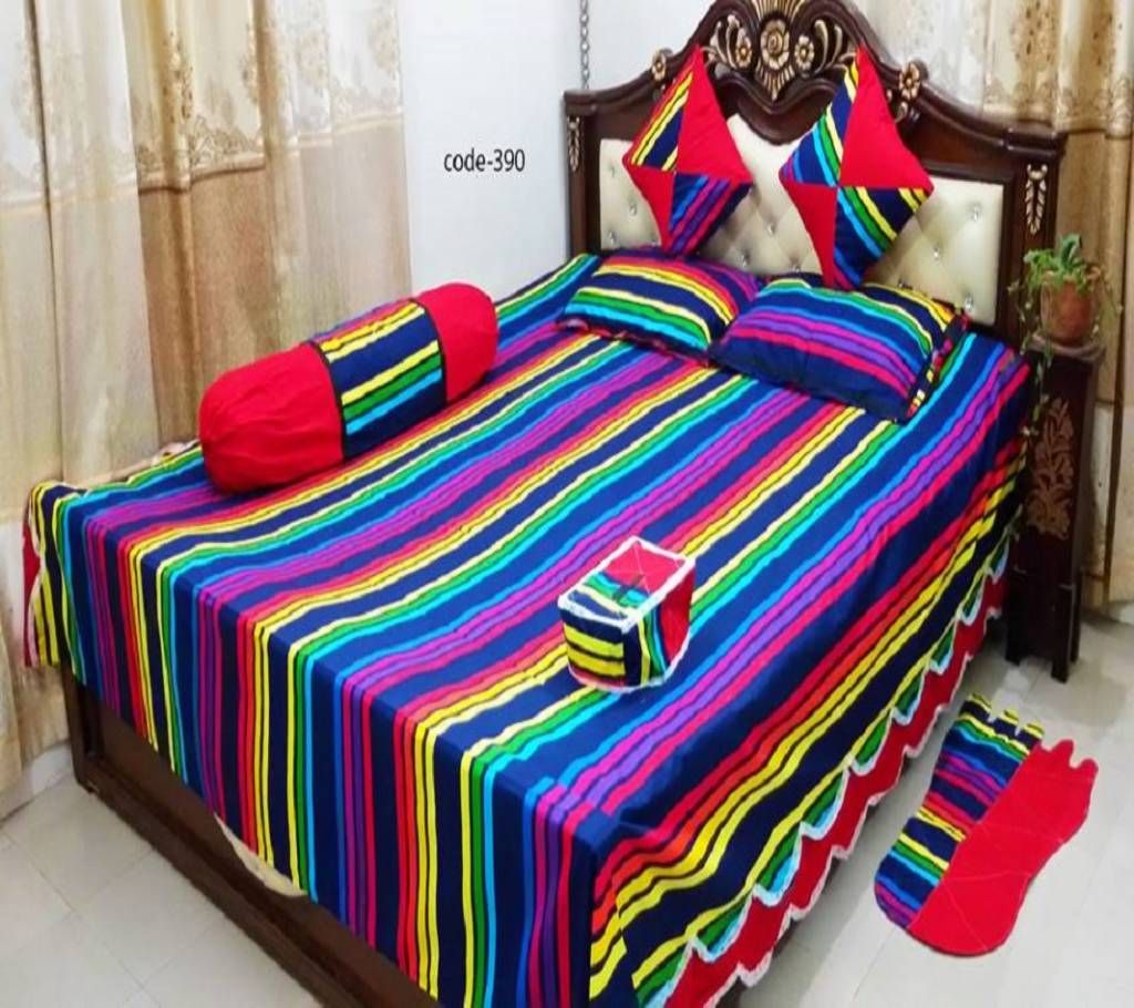 8 Piece Double Size Bed Sheet 390