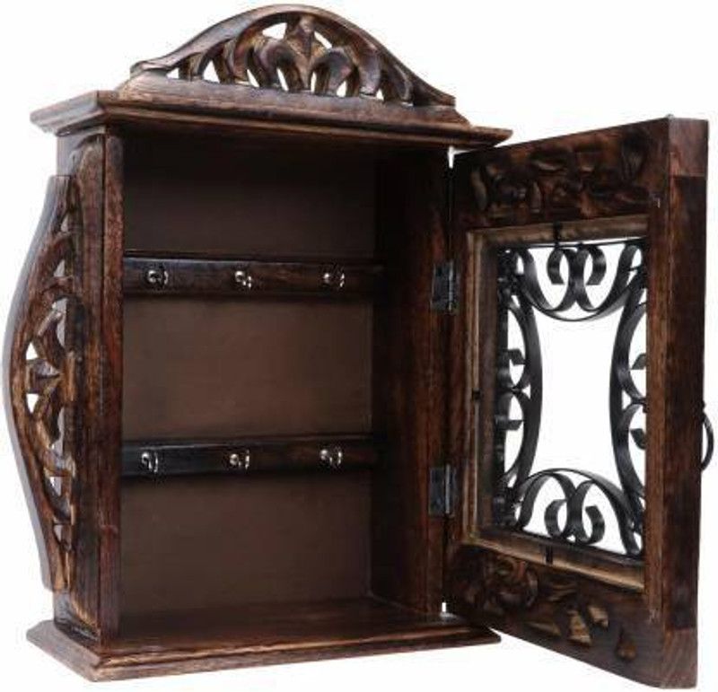 ANB Enterprises Wooden, Iron Wall Shelf  (Number of Shelves - 1, Brown)