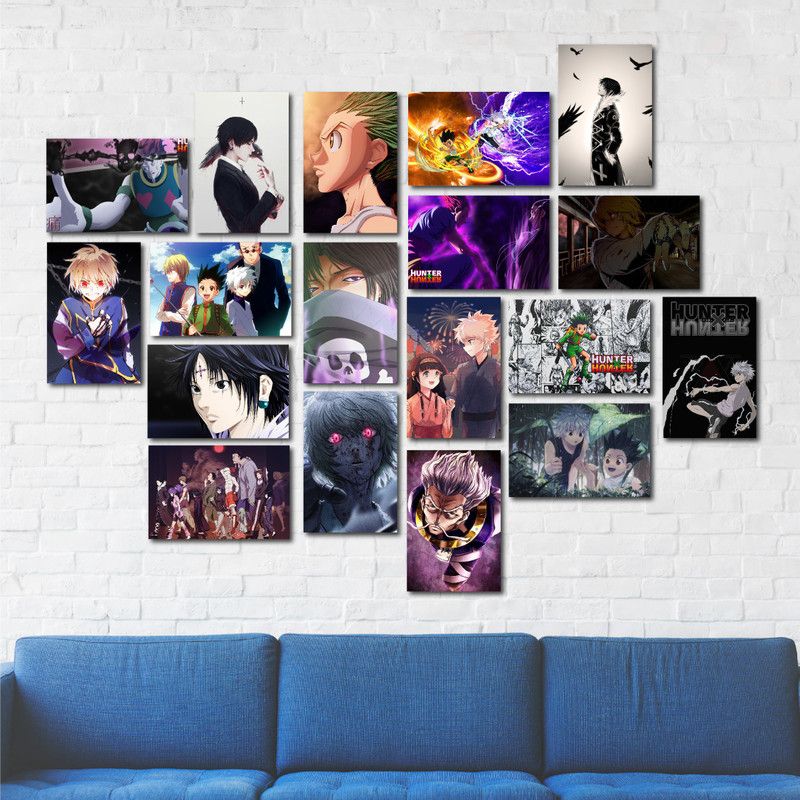 HUNTER X HUNTER ANIME WALL POSTER | PACK OF 18 wall collage kit |ANIME WALL COLLAGE6 * 4 inches | Killua Zoldyck , Isaac Netero, Gon Freecss ,Kurapika Fine Art Print  (4 inch X 6 inch)