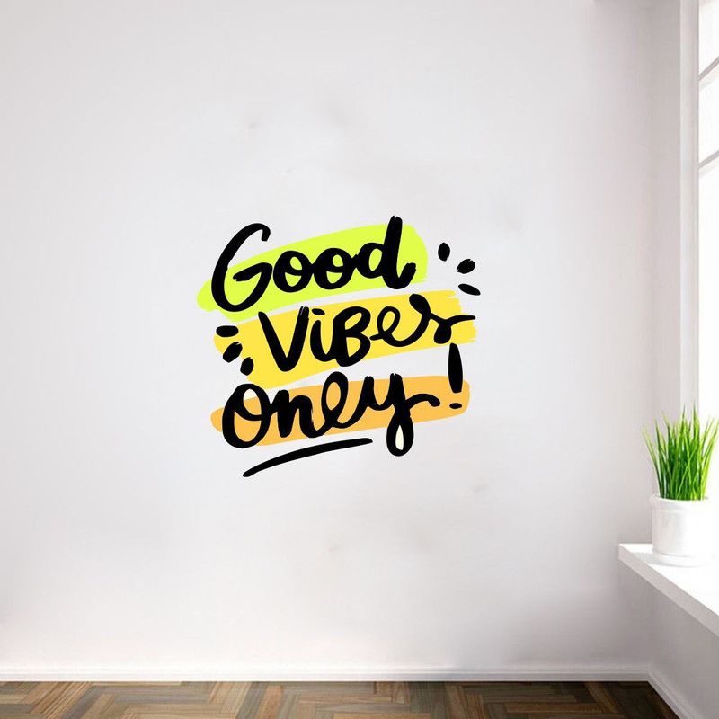 Vcreate Décor 58 cm Good Vibes Only Quotes Wall Sticker And Decal Self Adhesive Sticker  (Pack of 1)
