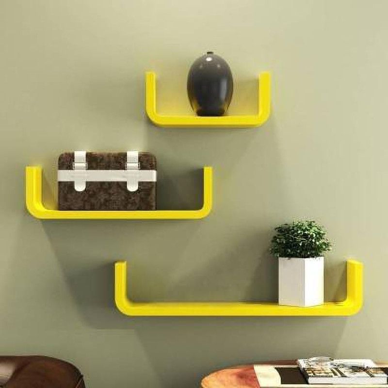 A N Crafts rack shelf MDF (Medium Density Fiber) Wall Shelf  (Number of Shelves - 3, Multicolor)