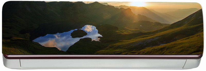 Psychedelic Collection 91 cm Beautifull Sun Set View Ac Sticker (Multicolor PVC Vinyl 30x91) Self Adhesive Sticker  (Pack of 1)