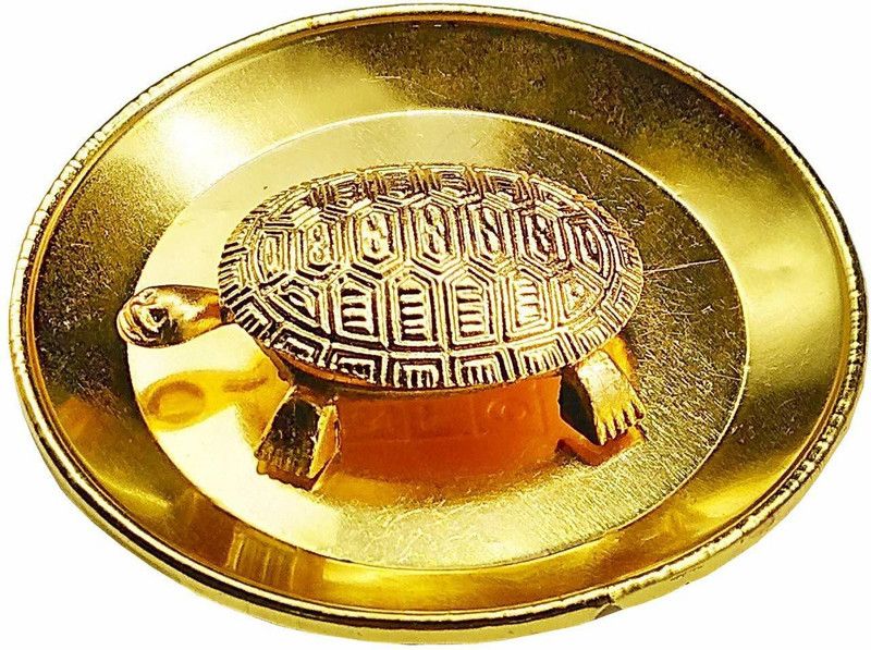 VibeX ™Gold Tortoise for Good Luck Money - Career Good Luck Vastu Decorative Showpiece - 1 cm  (Brass, Gold)