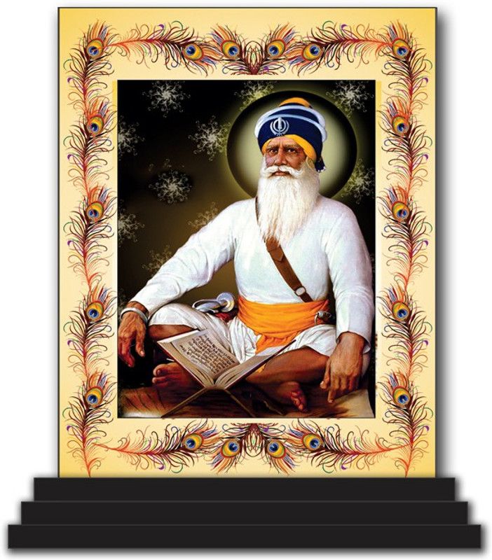 Vprint Baba Deep Singh ji Car Dashboard idols Figurine Showpiece Decorative Showpiece - 12 cm  (Wood, Multicolor)