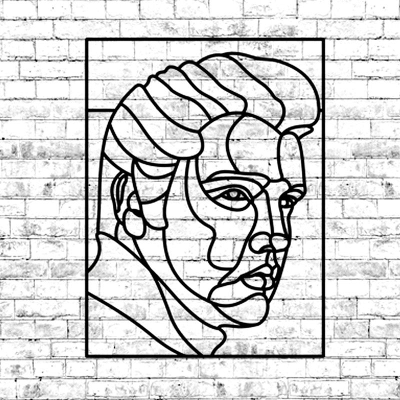 Xaviour The 3D Wall Art Elvis presley face wall decor 53(Black)  (18 cm X 12 cm, Black)