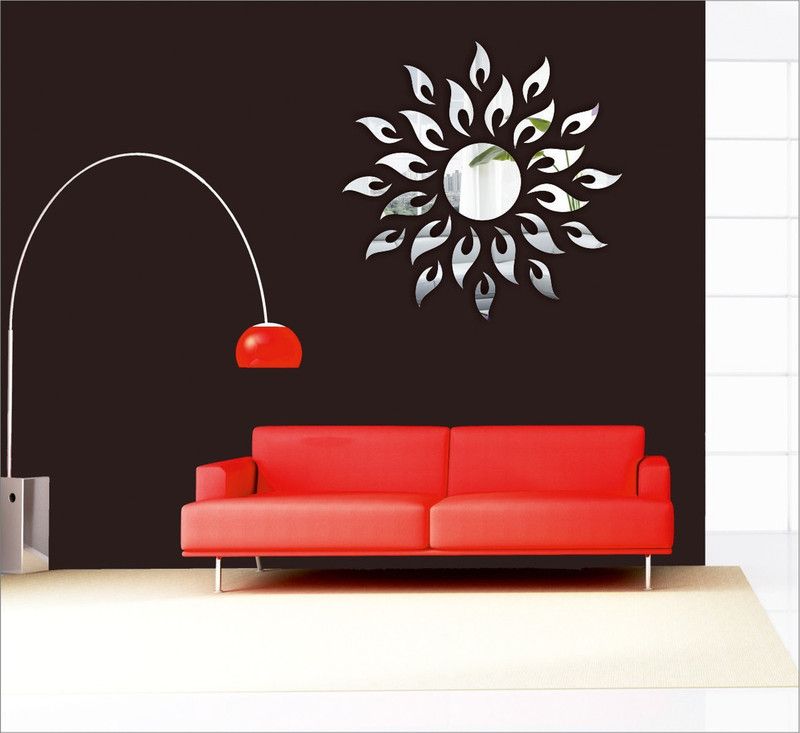 Atulyaarts 45 cm Sun with Extra Flame Silver(Pack of 25) (45 cm X 45 cm) Self Adhesive Sticker  (Pack of 1)