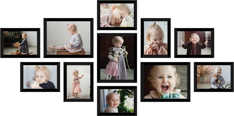Aadarsh Wood Personalized, Customized Gift Best Friends Reel Photo Collage gift for Friends, BFF with Frame, Birthday Gift,Anniversary Gift Table  (Black, 11 Photo(s), 8x6 inch (8), 8x10 inch (3))