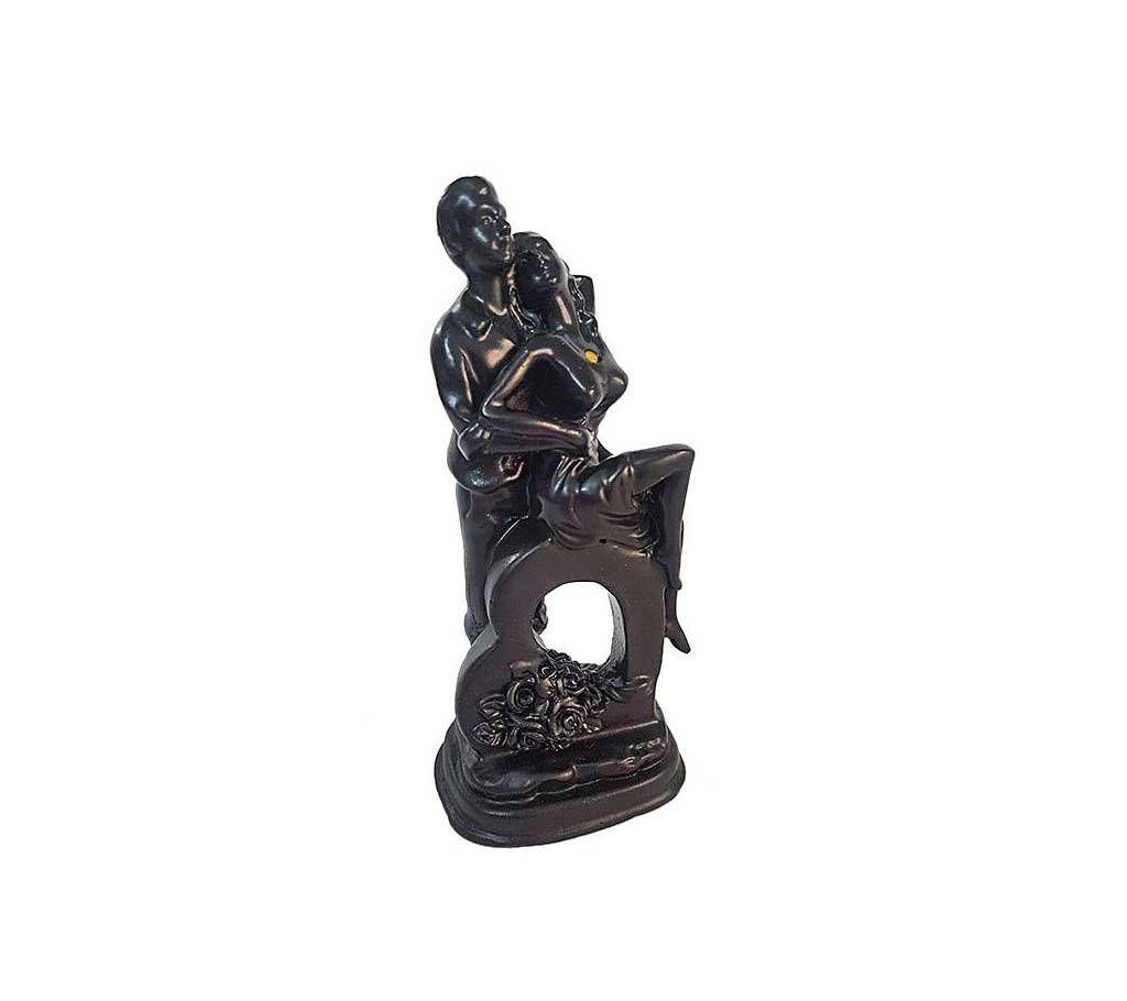 Couple Dancing Pose Black Showpiece with Colored