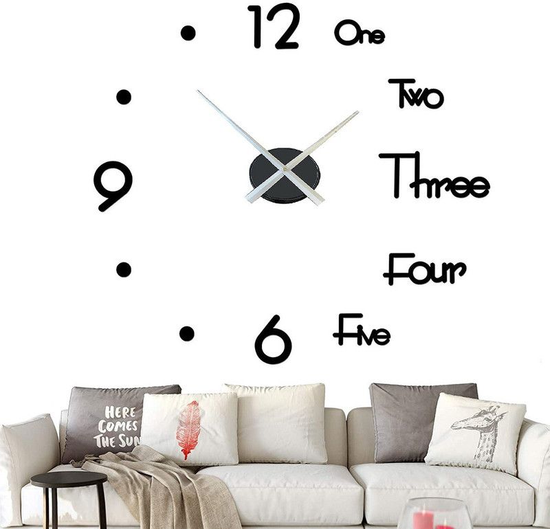 ALORNIS Analog 60 cm X 60 cm Wall Clock  (Black, Without Glass, DIY Clocks)