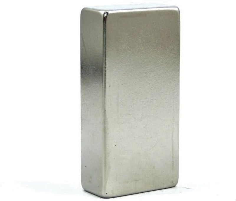 ART IFACT 1 Piece of 40mm x 20mm x 10mm Neodymium Magnets - N52 Block Magnets - Rare Earth NdfeB Magnets - For DIY, School Project or Commercial Usage Fridge Magnet, Multipurpose Office Magnets, Magnetic Paper Holder Pack of 1  (Silver)
