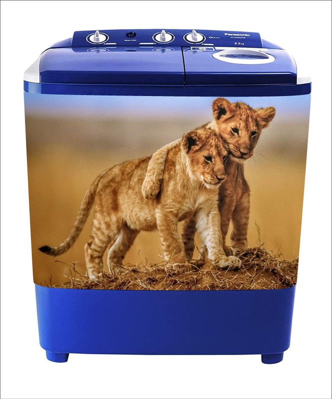 Crown Decals 86 cm decorative abstract lion washing machine sticker Self Adhesive Sticker  (Pack of 1)