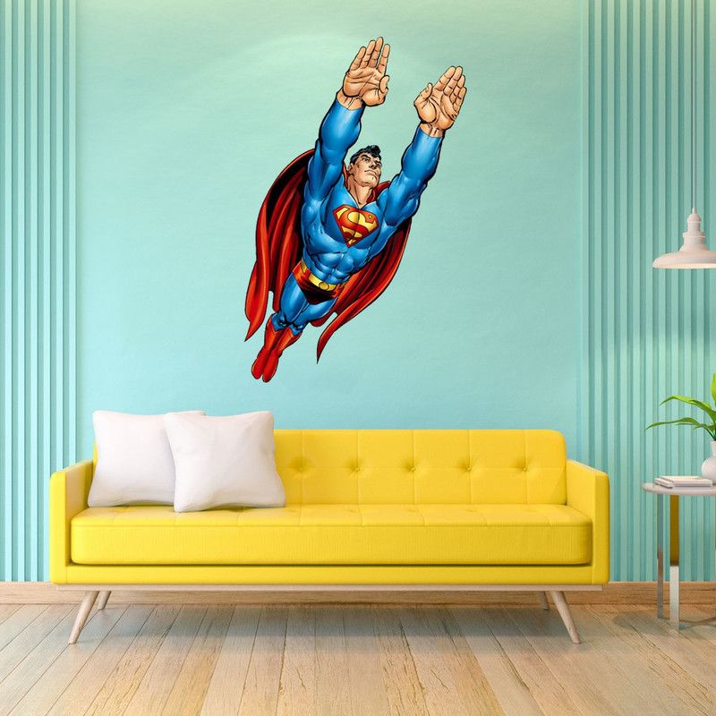 Spinn Decor Wall Decal DC Comics Superman 35 cm DC Comics Superman Wall Sticker Self Adhesive Sticker  (Pack of 1)