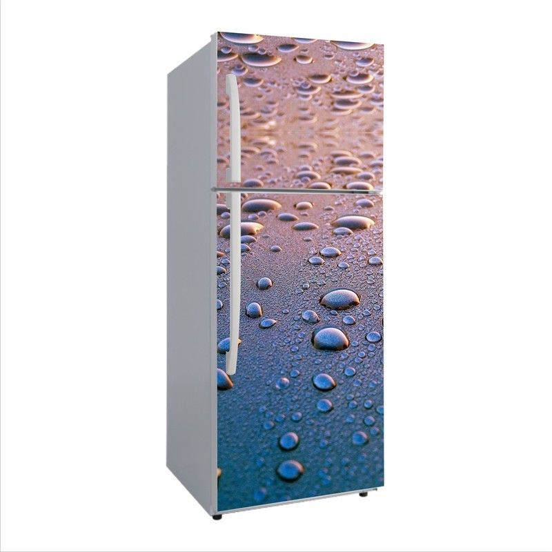 Advait Designs 60 cm Advait Designs 3D Water Drops Fridge Wallpaper Poster Adhesive Vinyl Sticker Fridge Wrap Decorative Wall Sticker (PVC Vinyl Multicolor) Size 60x160 cm Self Adhesive Sticker  (Pack of 1)