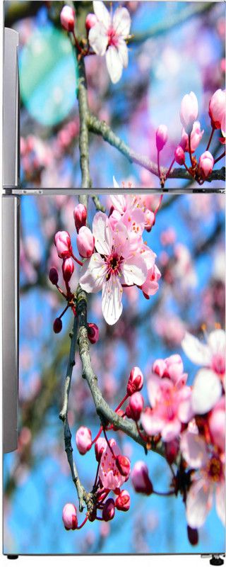 K2A Studio 60 cm beautiful red cherry flower wallpaper sticker Self Adhesive Sticker  (Pack of 1)