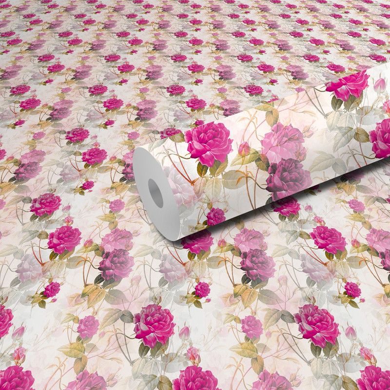 DeCorner 300 cm Fogg Flower Self Adhesive Sticker  (Pack of 1)