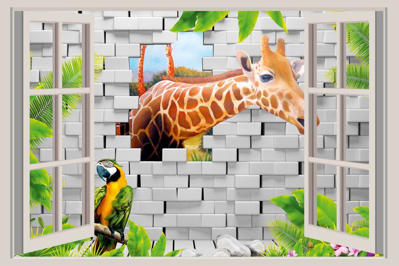 Decorative Production Animals Multicolor Wallpaper  (60 cm x 45 cm)