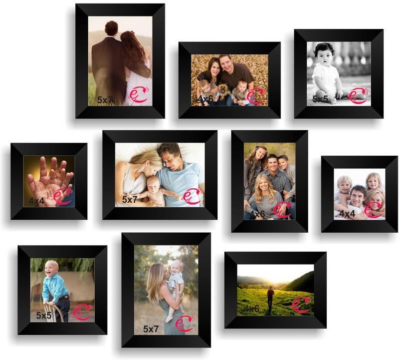 eCraftIndia Wood Personalized, Customized Gift Best Friends Reel Photo Collage gift for Friends, BFF with Frame, Birthday Gift,Anniversary Gift Wall  (Black, 10 Photo(s), 4In x 4In, 5In x 5In, 5In x 7In, 6In x 4In)