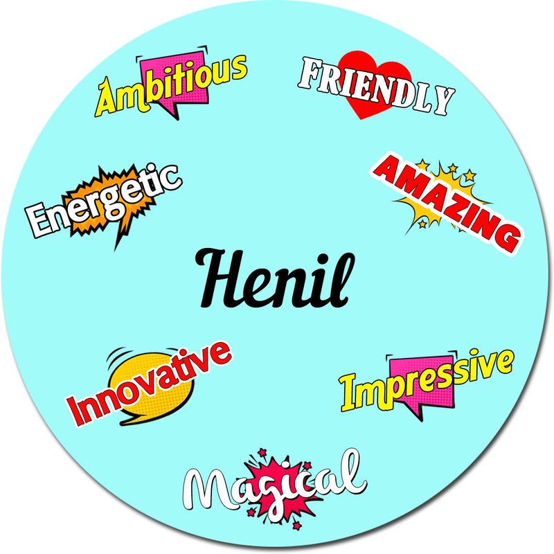 FURNISHFANTASY Fridge Magnet - Best Gift on Happy Birthday, Return Gifts for kids, Everyday Gifting , Name - Henil Fridge Magnet Pack of 1  (Multicolor)