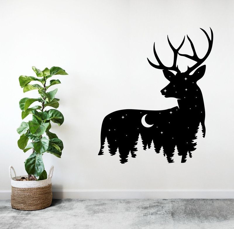 yuvaprint Beautiful Deer design wall hanging  (Golden)