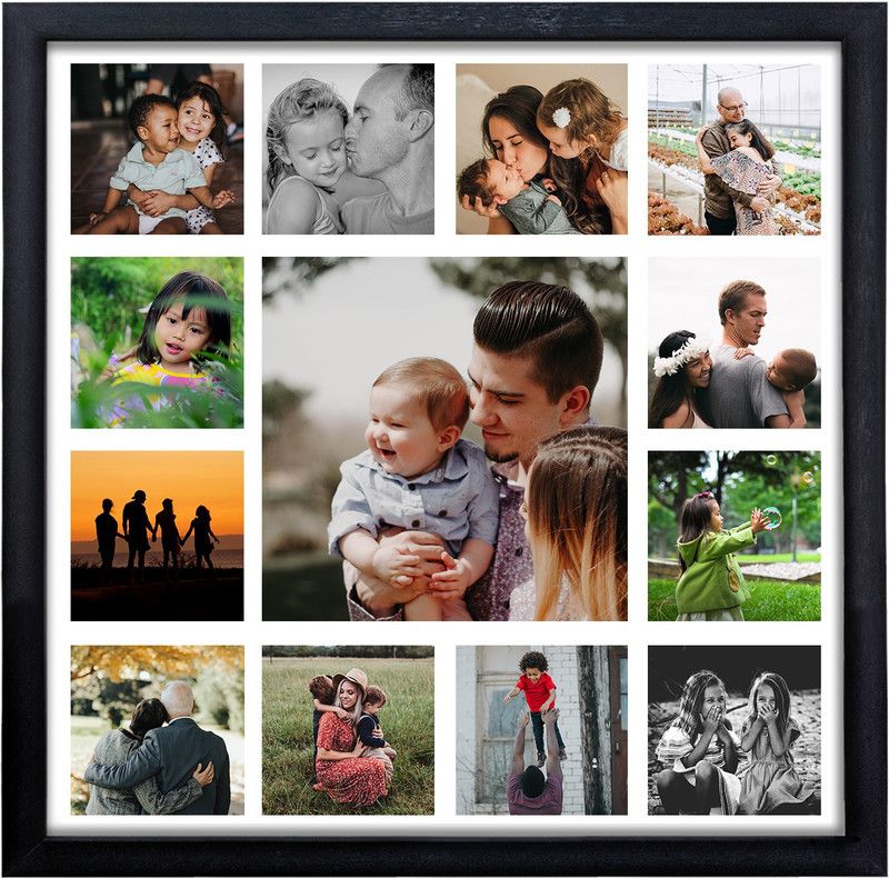 WhatsYourPrint Wood Personalized, Customized Gift Best Friends Reel Photo Collage gift for Friends, BFF with Frame, Birthday Gift,Anniversary Gift Wall  (Black, 10 Photo(s), 12x12 inches, 2x2 inches, 3x3 inches)