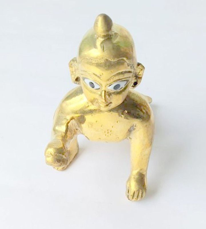 Robin Export Company Decorative Showpiece - 14 cm  (Brass, Gold)