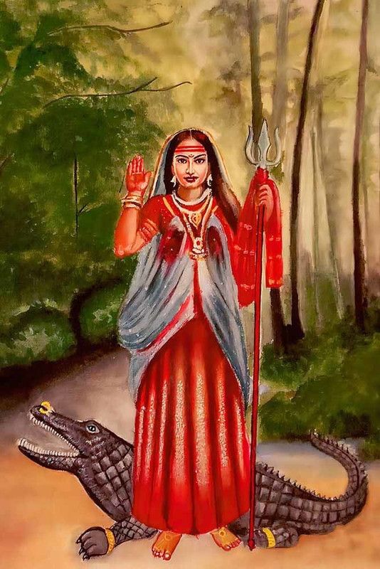 Goddess Khodiyar Maa Religious Waterproof Vinyl Sticker Poster || (24 inch X 18 inch) btcan2927-2 Fine Art Print  (18 inch X 24 inch, Rolled)