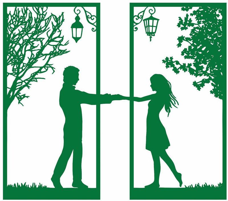 CVANU Loveable Couple Alluring Pattern Mdf Wall Hanging Green Color(CV-05)  (Green)