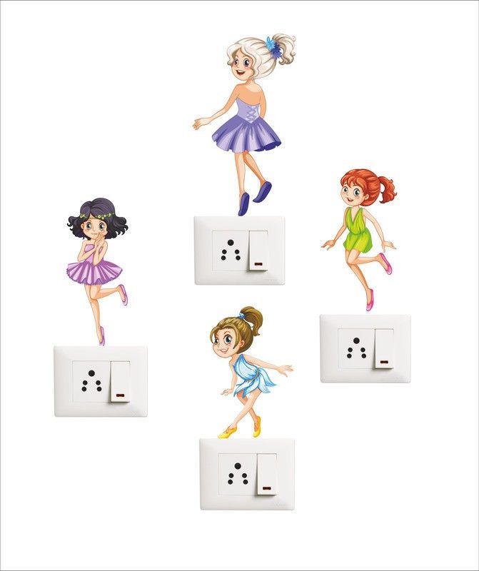Shree Decor 9 cm Multicolor Decorative Switch Board Switch Panel Stickers for Decoration Self Adhesive Sticker  (Pack of 1)