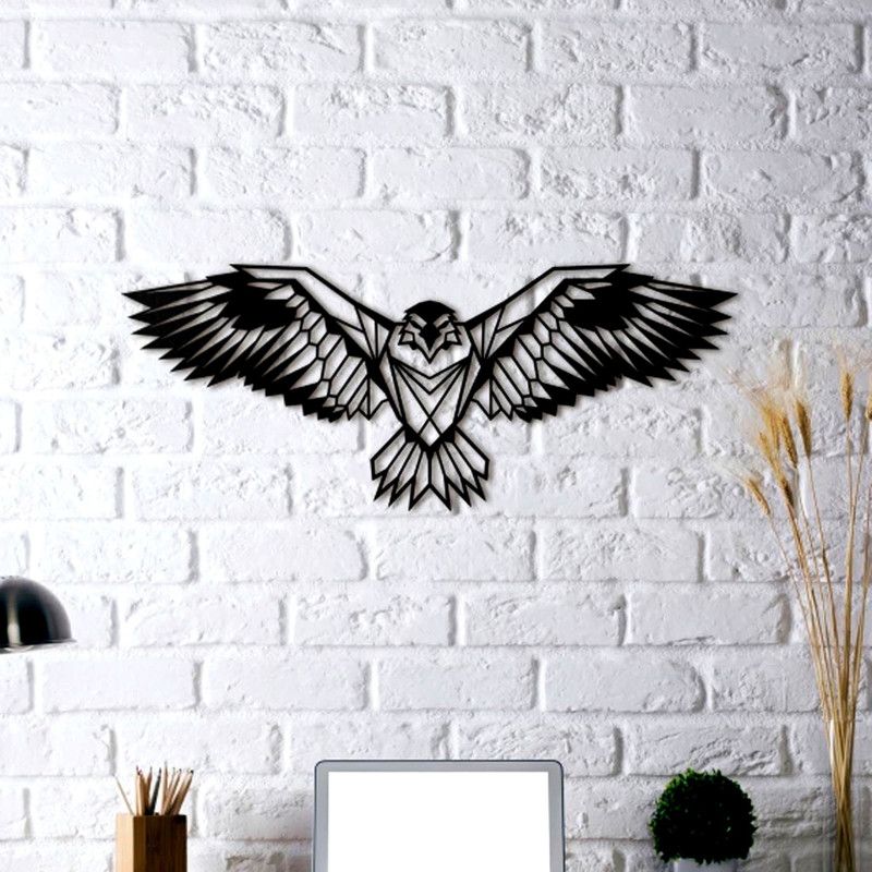 Sanvi Creations The 3D Wall Art Eagle Wall decor 49(Black)Suitable for Living Room,Foyer,Bedroom,Hallway  (18 cm X 12 cm, Black)