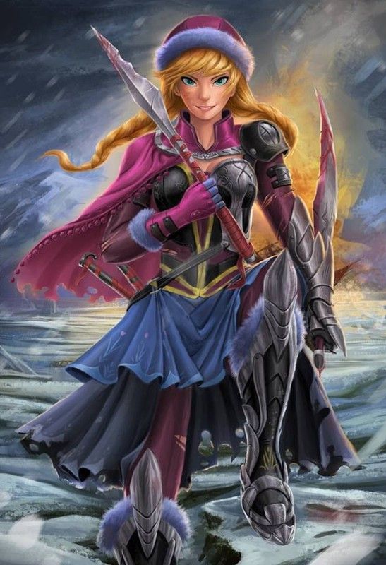 Poster Frozen Elsa as Warrior (Large Poster, 300GSM Matt, 36x24 Inches, Rolled, Multicolor) Fine Art Print  (24 inch X 36 inch, Rolled)
